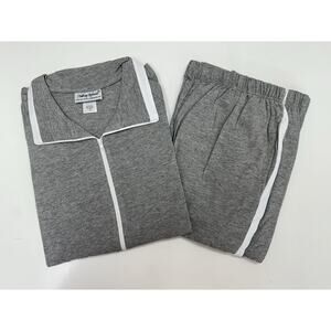 Anthony Richards Womens Two Piece Contrast Stripe Pantset Size Petite XL Gray